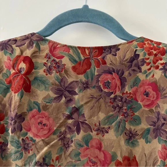 Vintage 70s Dawn Joy Brown Floral Button Up Dress Women’s Size Small Retro - Picture 9 of 16